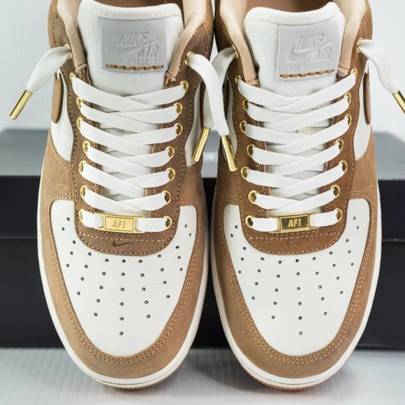 Nike PREMIUM SUEDE AF1s Air Force 1 Low - TOFFEE BROWN SAIL GUM - Customs - Picture 3 of 16